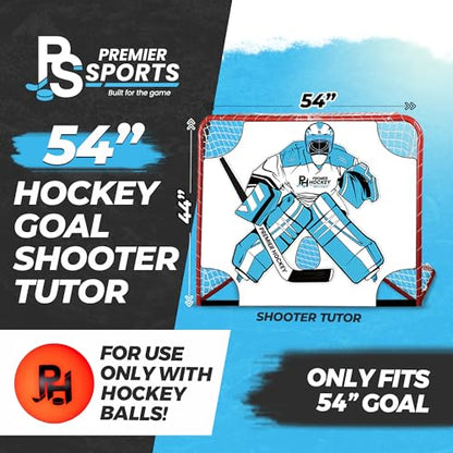 Street Hockey Goal & Shooter Tutor – Portable Hockey Net for Indoor & Outdoor Use – Hockey Training Equipment