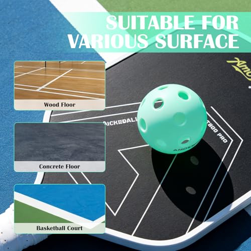 Indoor Pickleball Balls, 6/12 Pack of 26 Holes Pickleballs, USAPA Approved Indoor Pickleballs Set, High Visibility Durable Pickle Balls for Training and Tournament