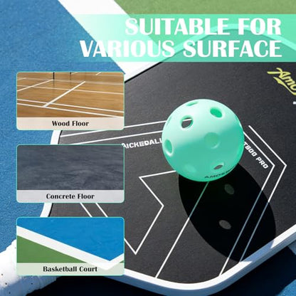 Indoor Pickleball Balls, 6/12 Pack of 26 Holes Pickleballs, USAPA Approved Indoor Pickleballs Set, High Visibility Durable Pickle Balls for Training and Tournament