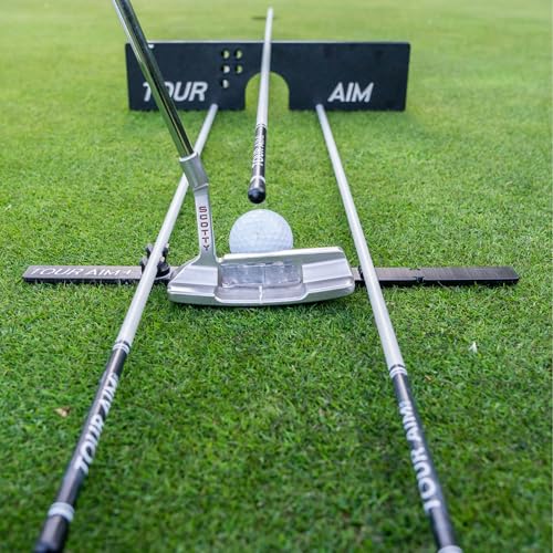 Tour Aim + Alignment Stick Adapter — Perfect Your Aim, Alignment, Face Angle, and Ball Position. Use Real Golf Tees of Mats.