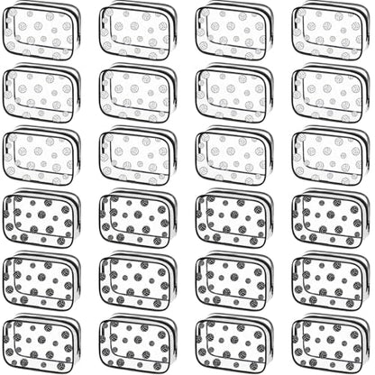 Kacctyen 24 Pcs Volleyball Clear Makeup Bag with Zipper Bulk Sport Goodie Clear PVC Pouch Organizer Waterproof Travel Case for Woman Team Gifts Birthday Decorations Supplies - style: Volleyball