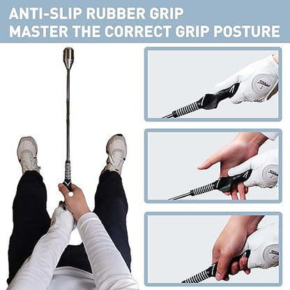 Golf Swing Trainer Aid, Golf Grip Trainer for Warm-up, Swing Tempo Training - Weighted Golf Club for Indoor Practice, Right-Handed Chipping Hitting Golf Accessories - style: Right-Handed