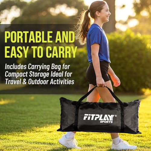 Portable Outdoor Volleyball Net Set,32FT Regulation Size Volleyballs Net System with Height Adjustable Poles,PU Volleyball,Pump,Boundary Line,Anti-Sagging and Carry Bag for Backyard,Beach,Lawn