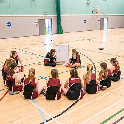 FORZA 35in x 24in Double-Sided Sports Coaching Whiteboard | 13 Sport Options - Dry Erase Board Equipped with Magnetic Markers, Pen & Eraser (Netball, Without Carry Bag) - size: Without Carry Bag, style: Netball