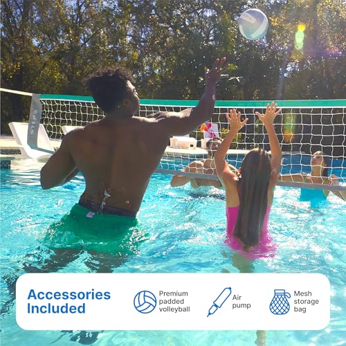 Step2 Vero Pool Volleyball Net, Outdoor/Indoor Waterproof Patio Furniture, Made of Durable Plastic, 15-25 Feet, White