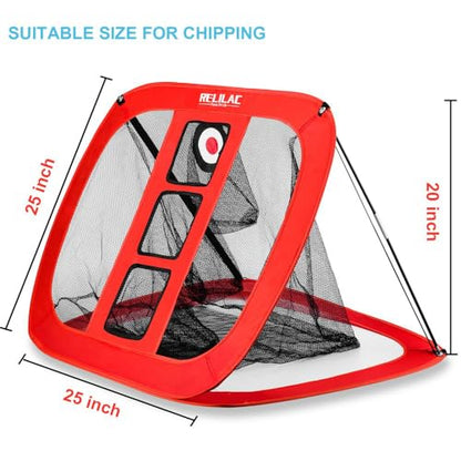 RELILAC Pop Up Golf Chipping Net - Indoor/Outdoor Golfing Target Accessories for Backyard Accuracy and Swing Practice - Gifts for Men, Dad, Husband, Women, Kid, Golfers