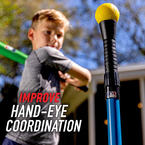 Franklin Sports Youth Batting Tee - Adjustable Height Plastic Training Tee for Kids + Toddlers - 23" to 33" Inches - style: XT Batting Tee – Blue