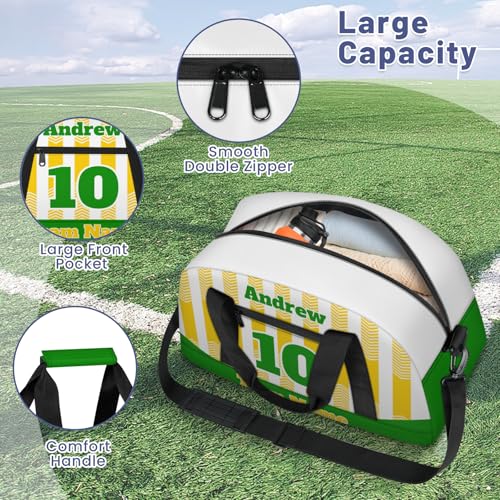 Basketball Soccer Gifts for Boys Girls - Custom Sports Duffle Bag, Personalized Name & Team Bag, Water-Resistant Gym Bag for Basketball, Soccer, Volleyball | Y-Yellow Green - color: Y-Yellow Green