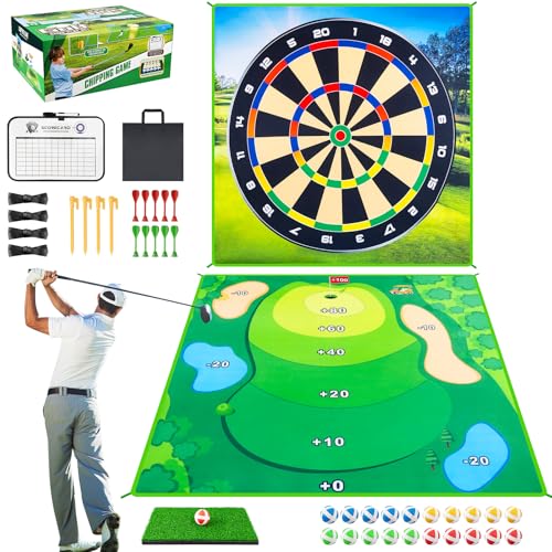 LYDARZ Battle Golf Game Set Chipping Game Practice Mat Games for Backyard Fun and Swing Training, Golf Hitting Mat Play for Golf Parties and Kids Family Activities Outdoor - size: Target Disk Pattern: 5A