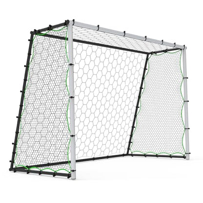 7x5 FT 3-in-1 Soccer Rebounder Net for Backyard with Soccer Goal, Heavy Duty Steel Large Soccer Goal Training Equipment, High & Low Rebounder Net for Passing & Shoot Practice, for Kids&Adults,White