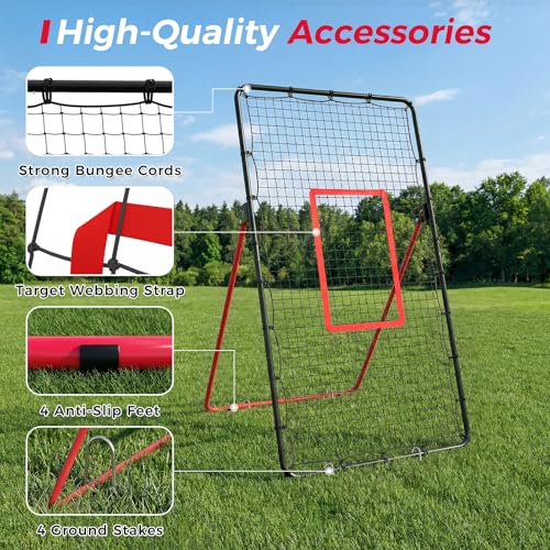 Adjustable Volleyball Rebounder Net, 7x4ft Large Bounce Back Training Net – Multi-Angle, Foldable & Sturdy, Easy Assembly, for Bumping, Spiking & Setting, Indoor & Outdoor Practice Equipment