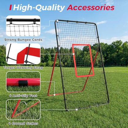 Adjustable Volleyball Rebounder Net, 7x4ft Large Bounce Back Training Net – Multi-Angle, Foldable & Sturdy, Easy Assembly, for Bumping, Spiking & Setting, Indoor & Outdoor Practice Equipment