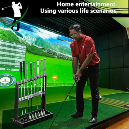 Golf Club Holder Stand,Wooden Golf Club Rack -Indoor Display Rack,Golf Club Organizer for 8 Clubs and 11 Balls Storage,Golf Rack for Storage Sports Outdoors Wall Garage