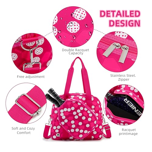 ROYALFAIR Pickleball Bag, Pickleball Tote Bag high-capacity Adjustable Shoulder Strap for Pickleball Paddle Shoulder Bag, Pickleball Bag for Women Men