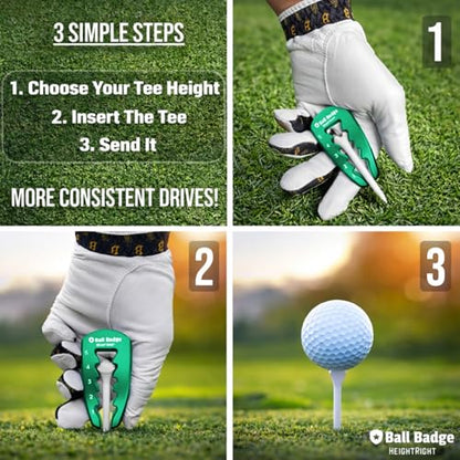 Adjustable Golf Tee Height Tool (5-Level Precision) – Universal Fit for Wooden & Plastic Tees, Consistent Tee Height Setter for Drivers, Fairway Woods & Irons, Durable Aluminum Golf Swing Training Aid - color: Green
