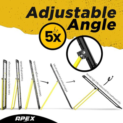 Apex Sports Adjustable Volleyball Rebounder Net 7x4 ft – Bounce Back Training Equipment with Angle Customization for Practicing Volleying, Bumping, Spiking – Durable & Portable with Travel Bag