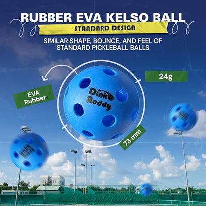 3-in-1 (with 1 Mini 6’ Wide Pickleball Net) & 2-in-1 Pickleball Trainer Options, Sports Gifts with 4 Kelso Balls (2 Trainer + 2 Standard), 2 PickleDojo Paddles, & 1 Drawstring Backpack - size: 2-in-1