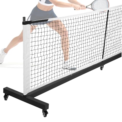 Heavy Duty Pickleball Net with Wheel for Outdoor Indoor Portable Net System with Lockable Wheels Pickleballs Nets Backyard Driveway Gym & Court Use