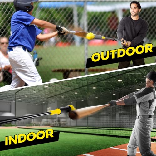 PLAYAPUT Hitting Trainer for Baseball and Softball, 52" Baseball Hitting Stick Practice Swing,Hitting,Batting,Easy Set Up & Take Down Swing Trainer Great for One-On-One Coaching Training Equipment