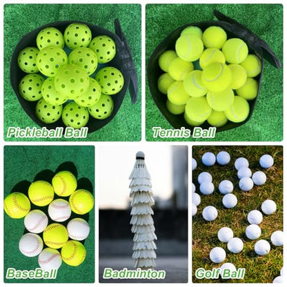 Portable Tennis Ball Storage Bag, Big Pickleball Basket Bag with Shoulder Strap for Carrying, High Capacity Storage for Baseball, Golf, Table Tennis and Other Training Balls