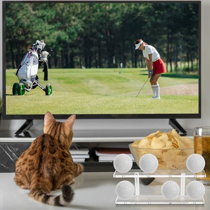 Silipull 1 Pc Golf Ball Display Rack 8 Balls Clear Acrylic Golf Case Holder Small Table Tennis Display Stand Shelf Double Layer
