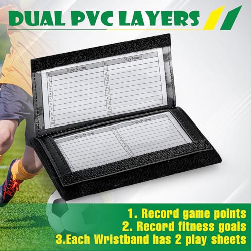 Football Play Wristbands, Sports Football Arm Bands, Cotton Wristbands for Play Signs, Baseball Wrist Bands with 3 PVC Compartments for Teenagers - color: 20P