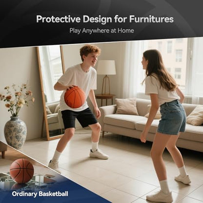 Silent Basketball Size 7 (29.5"), Airless Indoor Basketball for Quiet Dribbling Training, High-Bounce Foam Ball in Gift Box, Non-Compressed Packaging