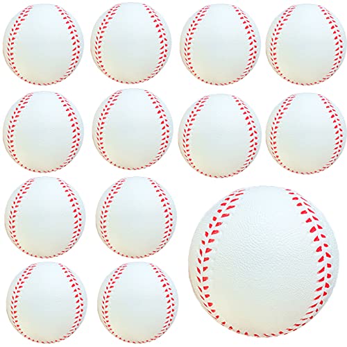 GKK Foam Baseballs 12 Pack Soft Baseballs for Youth Teenager Players Sports Foam Baseballs Training Balls for Hitting and Indoor or Outdoor Play - color: White Sport Soft Baseballs