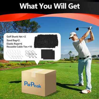 15x30ft Golf Net(4 Buttons, 10 Straps and 1 Rope), 10x10ft Soccer Net(Installation Rope Included), 7x7ft Golf Side Net(2 Park) - size: Shank7x7ft
