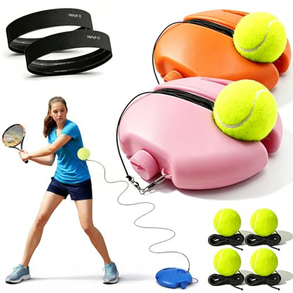Solo Tennis Trainer Rebound Ball with String, 2026 New Portable Tennis Trainer Set for Self Practice, Tennis Training Equipment for Adults Kids Beginners with Elastic Balls - color: Mixed D