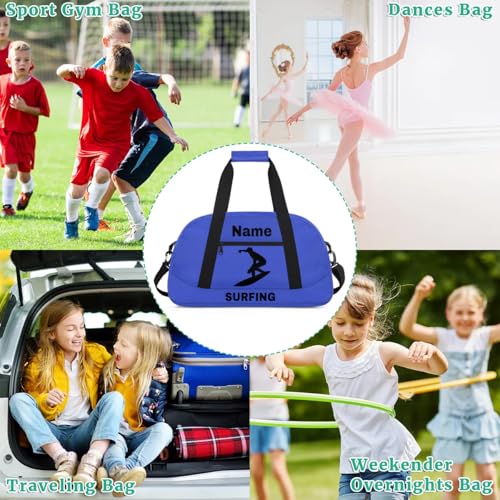 Custom Sport Duffel Bag Surfing Personalized Name Sports Bag Overnight Weekender Bag Waterproof Travel Sport Gym Bags, Blue - color: Blue, style: Surfing