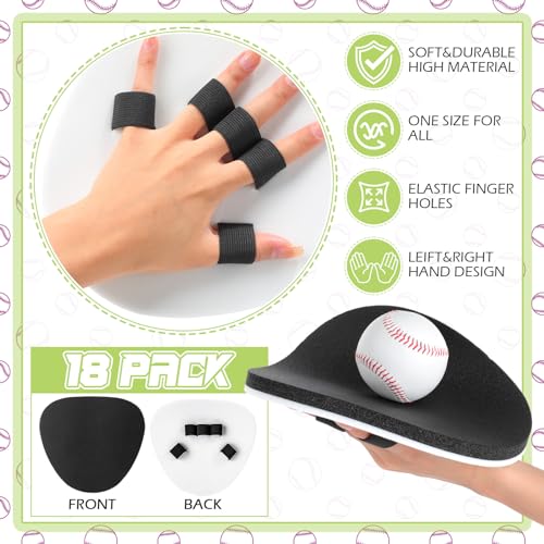 RoundFunny 12/18 Pcs Baseball Pancake Glove for Training, Foam Practice Fielding Baseball Softball Pancake Gloves, Quick Hands Batting Infield Training Practice Two Hands for Youth Adults