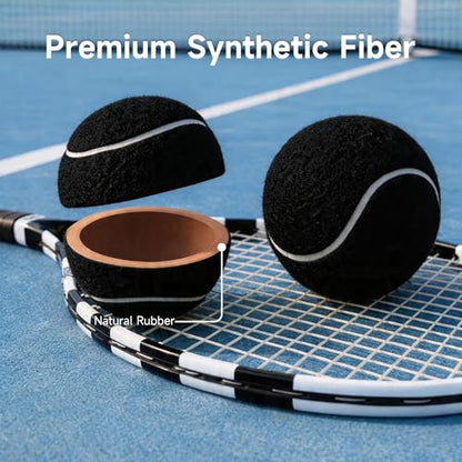 Tennis Balls, 4 Pack Training Tennis Balls – Practice Balls for Beginners & Playing Balls for Dogs - color: Black