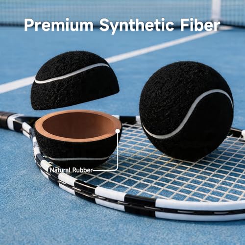 Tennis Balls, 4 Pack Training Tennis Balls – Practice Balls for Beginners & Playing Balls for Dogs - color: Black