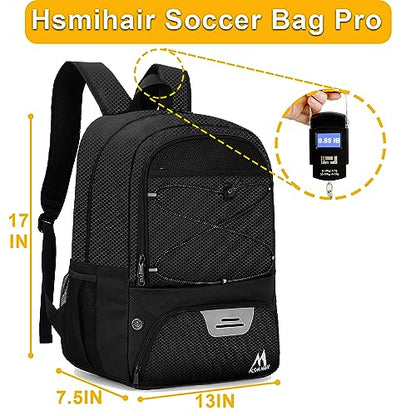 Hsmihair Soccer Bag-Soccer Backpack&Backpack for & Football Volleyball & Basketball,with Ball Compartment and Separate Cleat