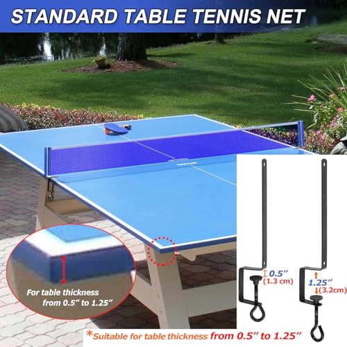Cosmos Table Tennis Net Replacement 72 in Standard Ping Pong Net Set Portable Table Tennis Practice Net Ping Pong Training Net with Adjustable Bracket Fits Table Tennis Tables up to 1.25" Thick Table