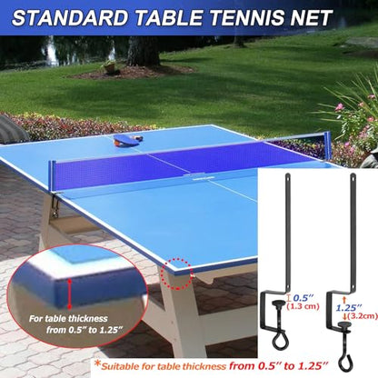 Cosmos Table Tennis Net Replacement 72 in Standard Ping Pong Net Set Portable Table Tennis Practice Net Ping Pong Training Net with Adjustable Bracket Fits Table Tennis Tables up to 1.25" Thick Table