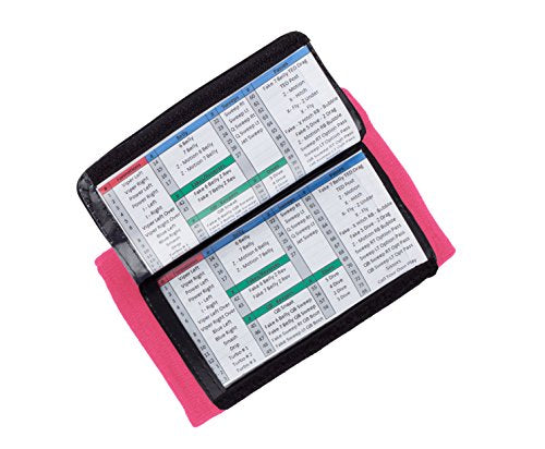 WristCoaches Football Play Wristbands - Youth Quarterback Gear - Wristband Playbook - Softball Wristbands for Signs - color: Pink