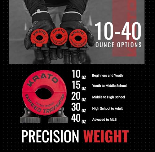 Krato Bat Weight - Baseball and Softball Bat Training Weight for Youth, High School, College - size: 30 Oz