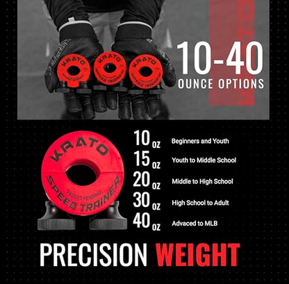 Krato Bat Weight - Baseball and Softball Bat Training Weight for Youth, High School, College - size: 30 Oz