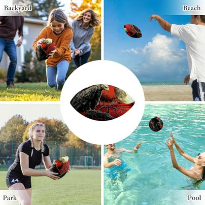 American Football, Official Size 11.9 x 7.3 Inch, Premium Composite Leather High-Grip Ball with Pro-Style Lacing, Unique Prints for Training, Games & Gifts - color: Dark Moon Crow