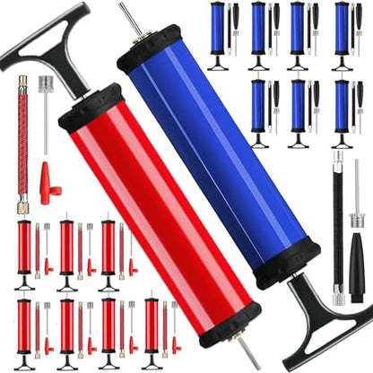 100PCS Portable Ball Pump Kits for Sports with Needle Nozzles Extension Hose, Air Pump for Basketball Football Soccer Volleyball, Blue and Red (100)