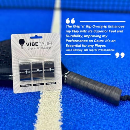 | Padel Grip for Tacky Feel | Grip 'n' Rip Padel Overgrip | Padel Racket Grip Tape | Padel, Pickleball, Squash and Badminton Racket Grip Tape | Padel Accessories and Padel Gifts | 3 Pack