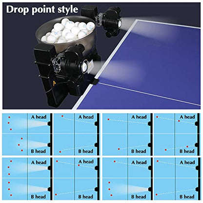 Advanced Double Head Ping Pong Machine Tabele Tennis Robot Machine Upgarde 9 Different Spin Balls Ping Pong Trainer for Training
