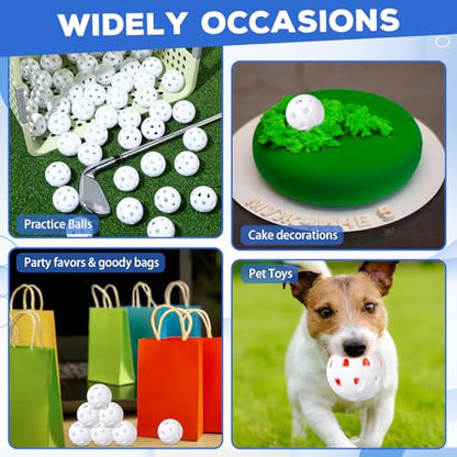 Junkin 50 Pack Practice Golf Balls Limited Flight Plastic Impact Golf Balls 1.65 Inch Hollow Soft Training Resistant EVA Foam Realistic Feel for Indoor Outdoor Swing Training