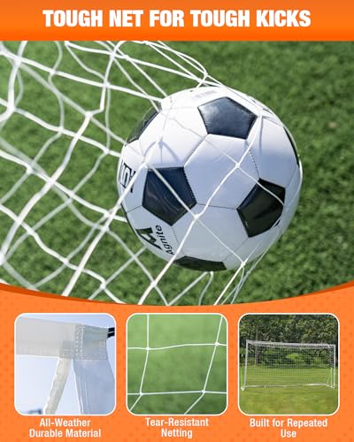 SPOYNAL 12x6 FT Soccer Goal for Backyard Training, Full-Size Portable Soccer Net with Heavy-Duty X Structure & Carry Bag, All-Weather Outdoor Soccer Goals for Teens and Adults