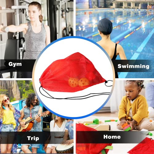 GSE Games & Sports Expert 19"x15" Red Mesh Backpack Bag. Mesh Drawstring Sports Equipment Sackpack for Gym Gear, Swimming, Toys, Baseballs/Softballs, Pickleballs - color: Red, style: 19"x15" Backpack(1-pack)