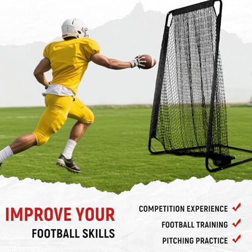 PGL Football Kicking Net – 41×81In Heavy Duty Training Equipment with Steel Frame for Powerful Kicking– Portable Cage for Field Goal - Youth & Adult Team Coaches