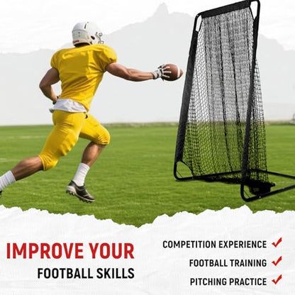 PGL Football Kicking Net – 41×81In Heavy Duty Training Equipment with Steel Frame for Powerful Kicking– Portable Cage for Field Goal - Youth & Adult Team Coaches