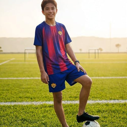 Soccer Jerseys for Kids Boys Girls Youth for Sport Football Training Uniform Soccer Fans Shirt Gift Kit Set T-Shirt and Short